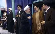 همنشینی  امروز خاتمی و روحانی درکنار سید حسن خمینی