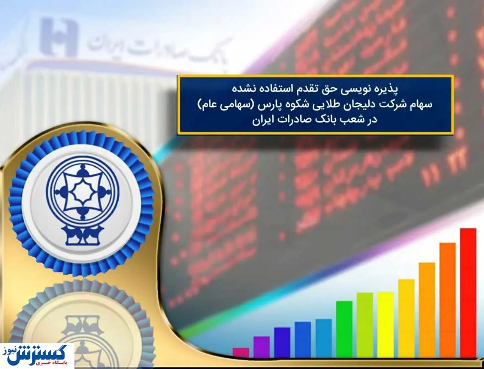 تمدید پذیرهنویسی افزایش سرمایه دلیجان طلایی شکوه پارس در بانک صادرات