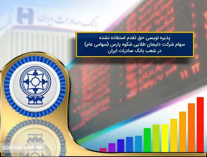 ​تمدید پذیره‌نویسی افزایش سرمایه دلیجان طلایی شکوه پارس در بانک صادرات