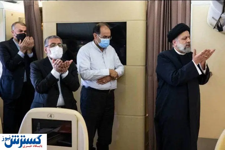 اقتدای نماز امیرعبداللهیان به رییسی در تاجیکستان + عکس