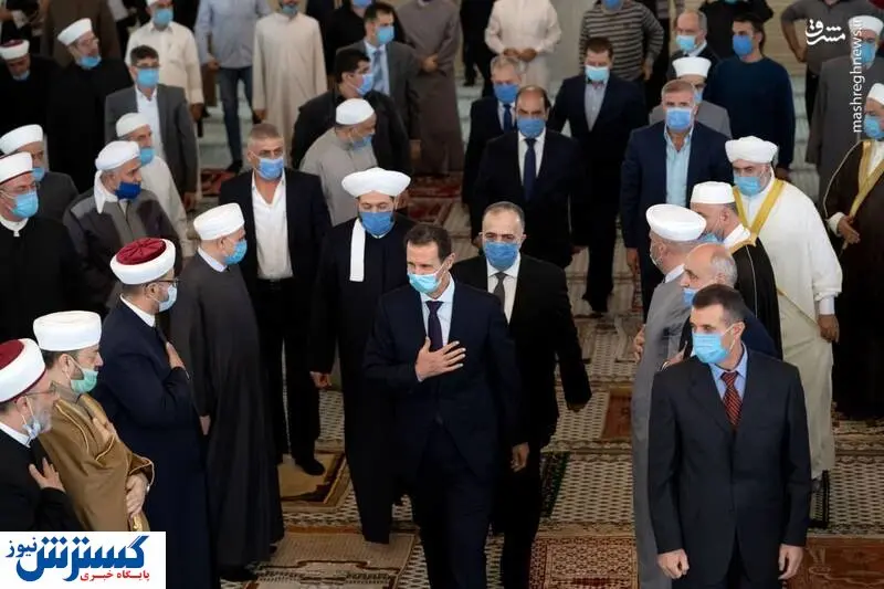 حضور بشار اسد در مراسم میلاد رسول اکرم (ص) + عکس