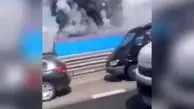 آتش‌سوزی گسترده در مسکو + فیلم